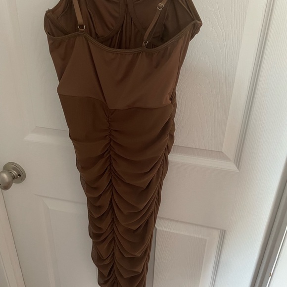 Brown sheer dress, bodysuit and sheer bodice - Picture 3 of 4
